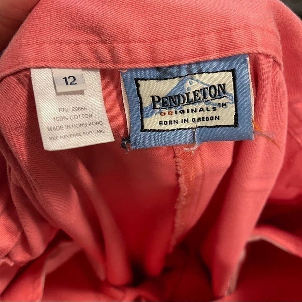 Pendelton Salmon 100% Cotton Cropped Capri Trousers Size 12 - Picture 6 of 6